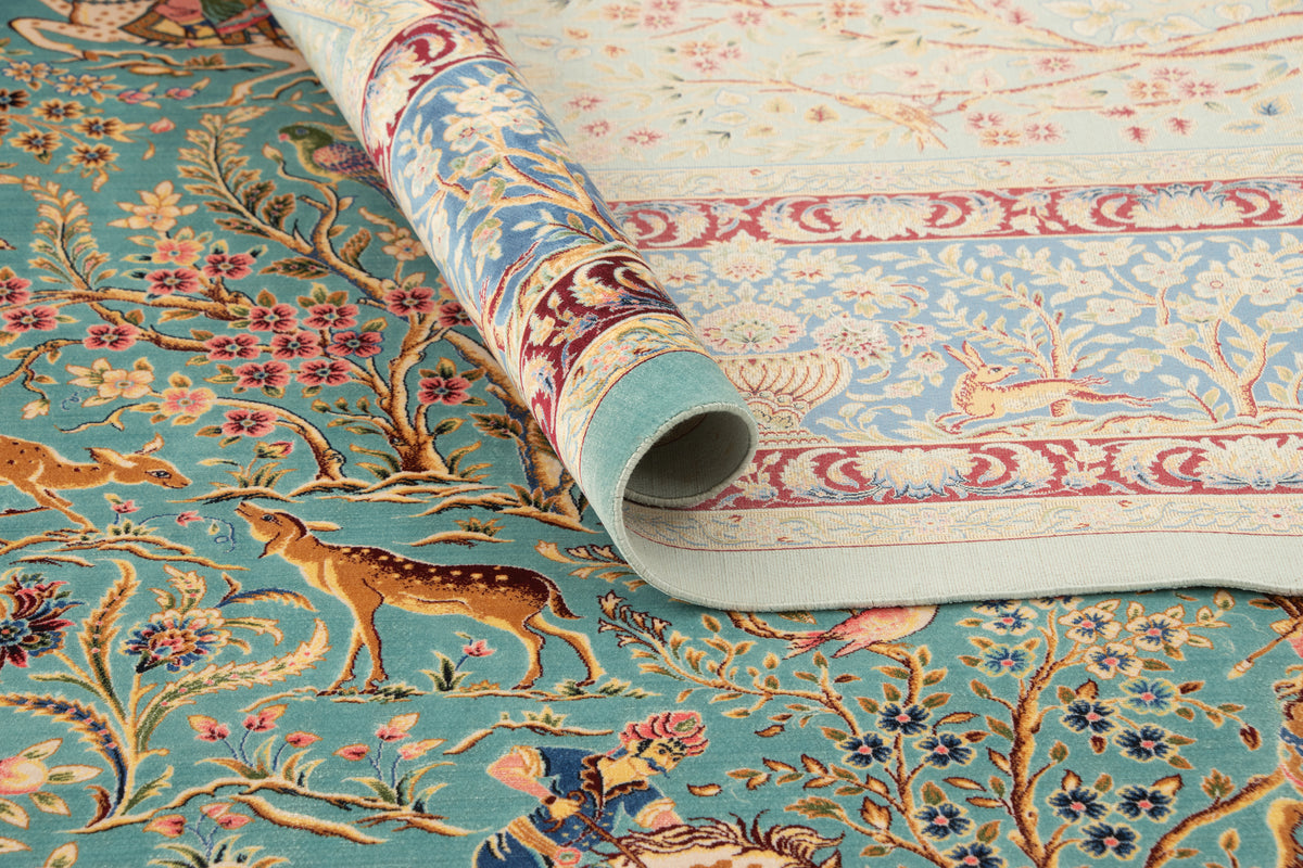 Rechteck Teppich Ghom Design in Blau von Hadorn™ - Lifestyle Image