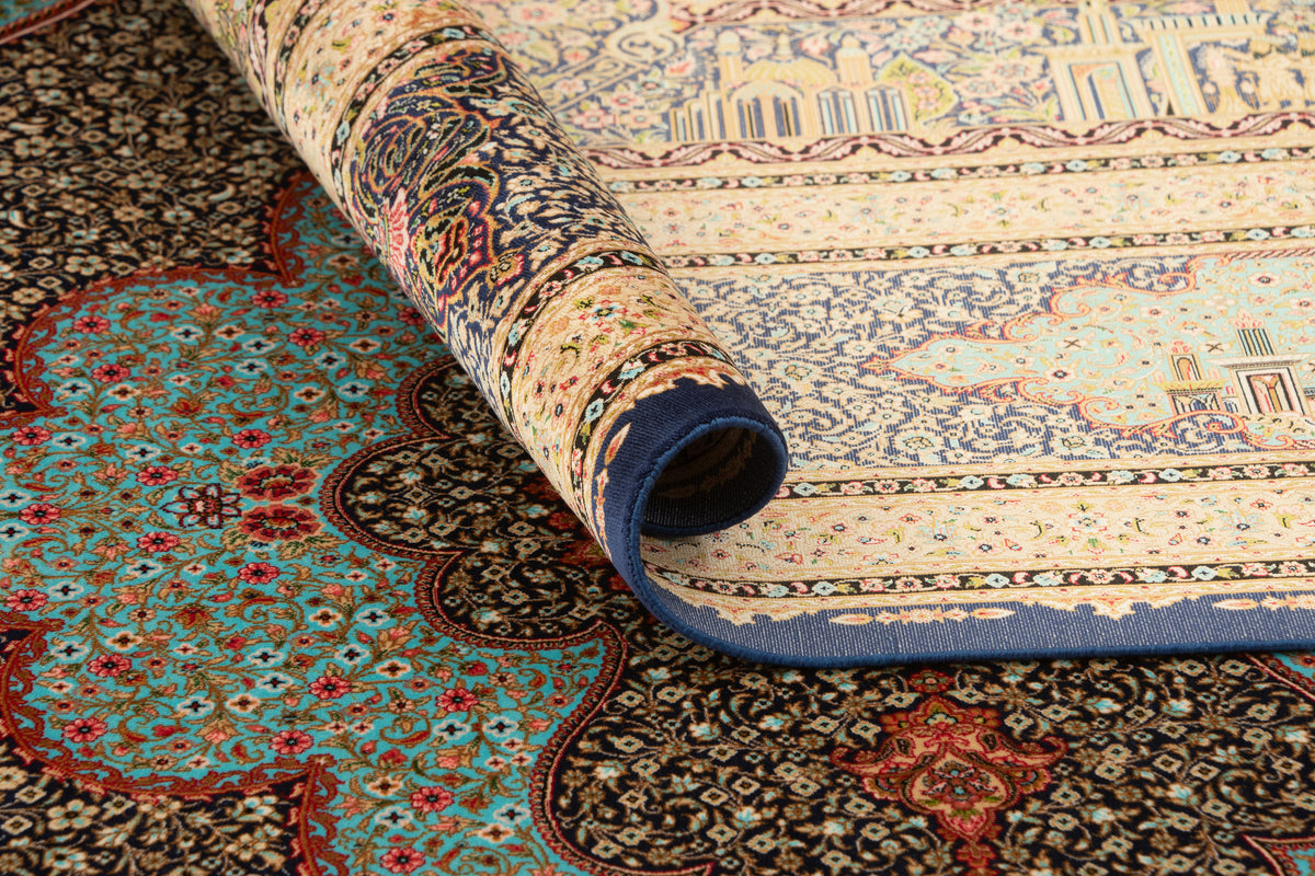 Rechteck Teppich Ghom Design in Dunkelblau von Hadorn™ - Lifestyle Image