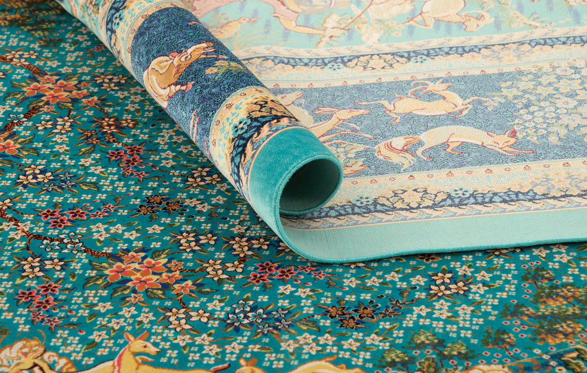 Rechteck Teppich Ghom Design in Blau von Hadorn™ - Lifestyle Image