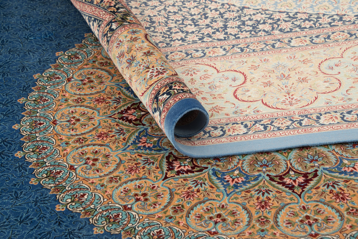 Rechteck Teppich Ghom Design in Blau von Hadorn™ - Lifestyle Image