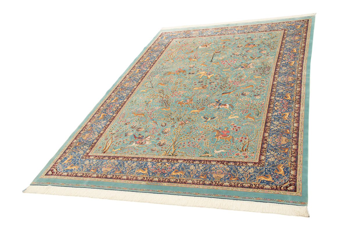 Rechteck Teppich Ghom Design in Blau von Hadorn™ - Lifestyle Image