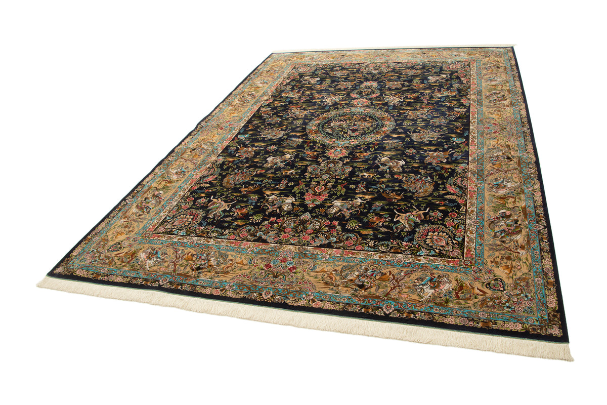 Rechteck Teppich Ghom Design in Dunkelblau von Hadorn™ - Lifestyle Image