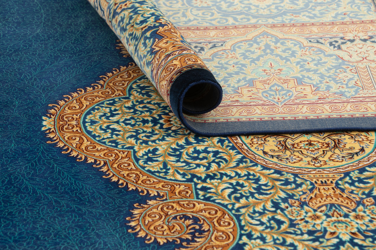 Rechteck Teppich Ghom Design in Blau von Hadorn™ - Lifestyle Image