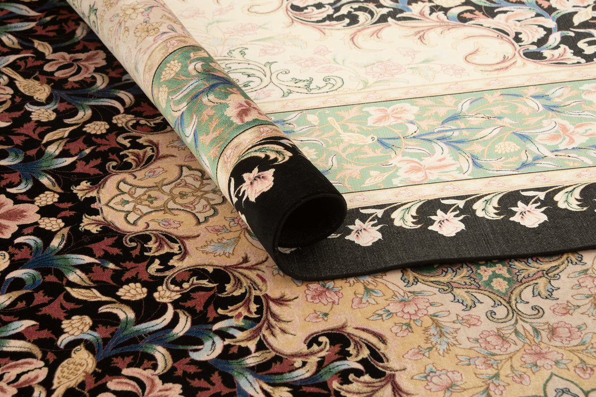 Rechteck Teppich Ghom Design in Schwarz von Hadorn™ - Lifestyle Image