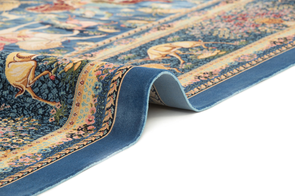 Rechteck Teppich Ghom Design in Blau von Hadorn™ - Lifestyle Image