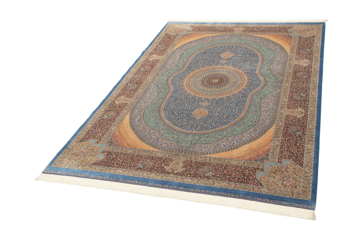 Rechteck Teppich Ghom Design in Blau von Hadorn™ - Lifestyle Image