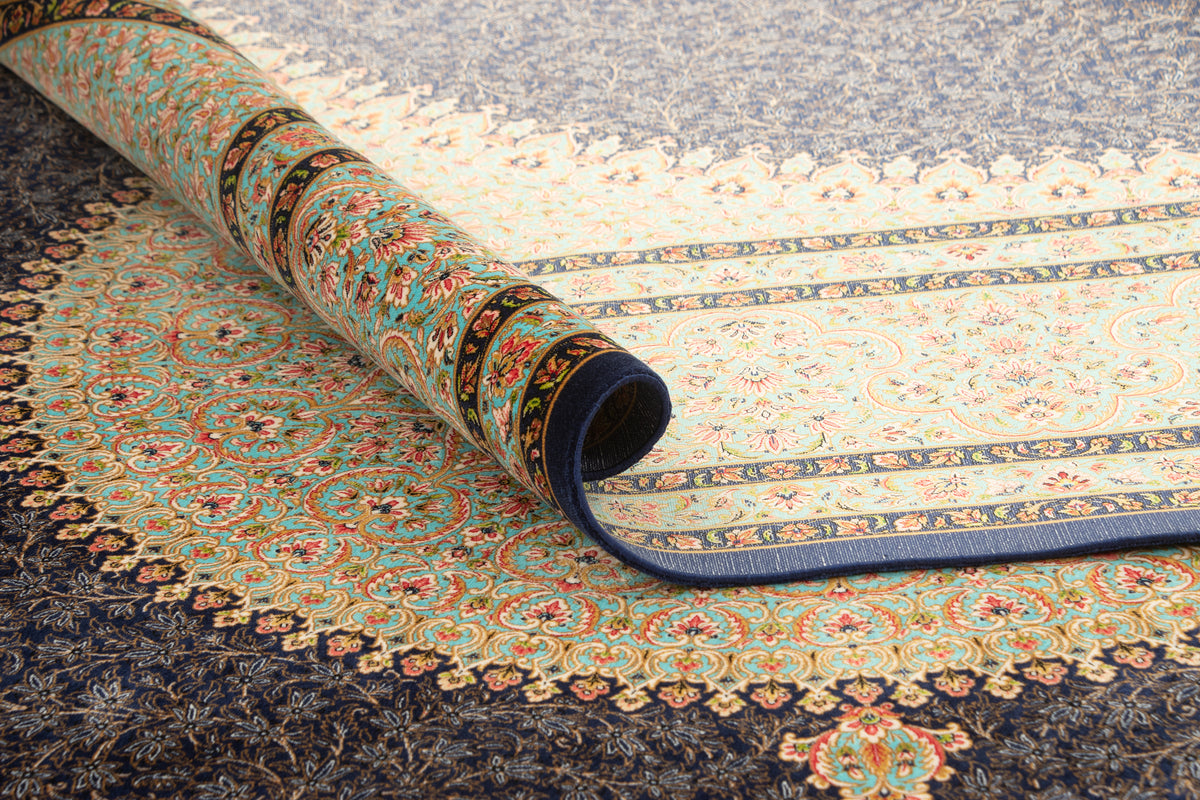 Rechteck Teppich Ghom Design in Dunkelblau von Hadorn™ - Lifestyle Image