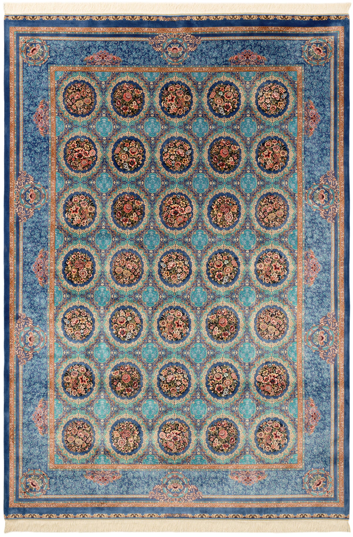 Rechteck Teppich Ghom Design in Blau von Hadorn™ - Lifestyle Image