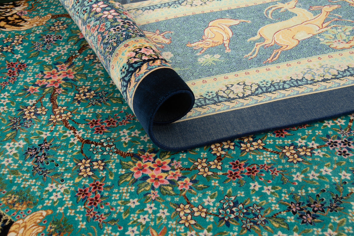 Rechteck Teppich Ghom Design in Dunkelblau von Hadorn™ - Lifestyle Image