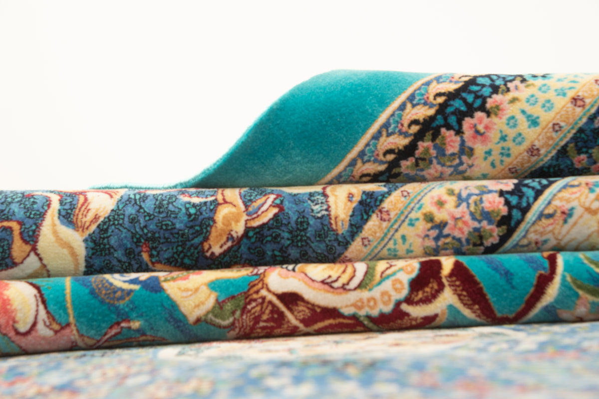 Rechteck Teppich Ghom Design in Blau von Hadorn™ - Lifestyle Image