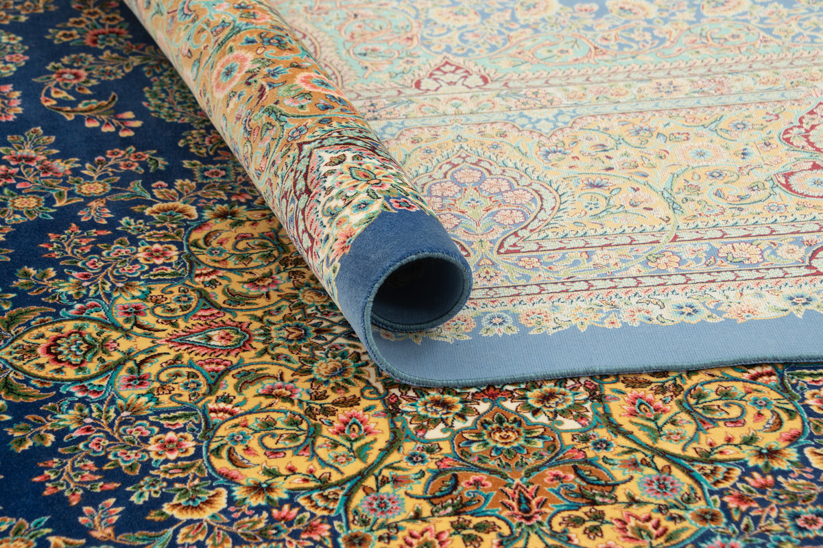 Rechteck Teppich Ghom Design in Blau von Hadorn™ - Lifestyle Image