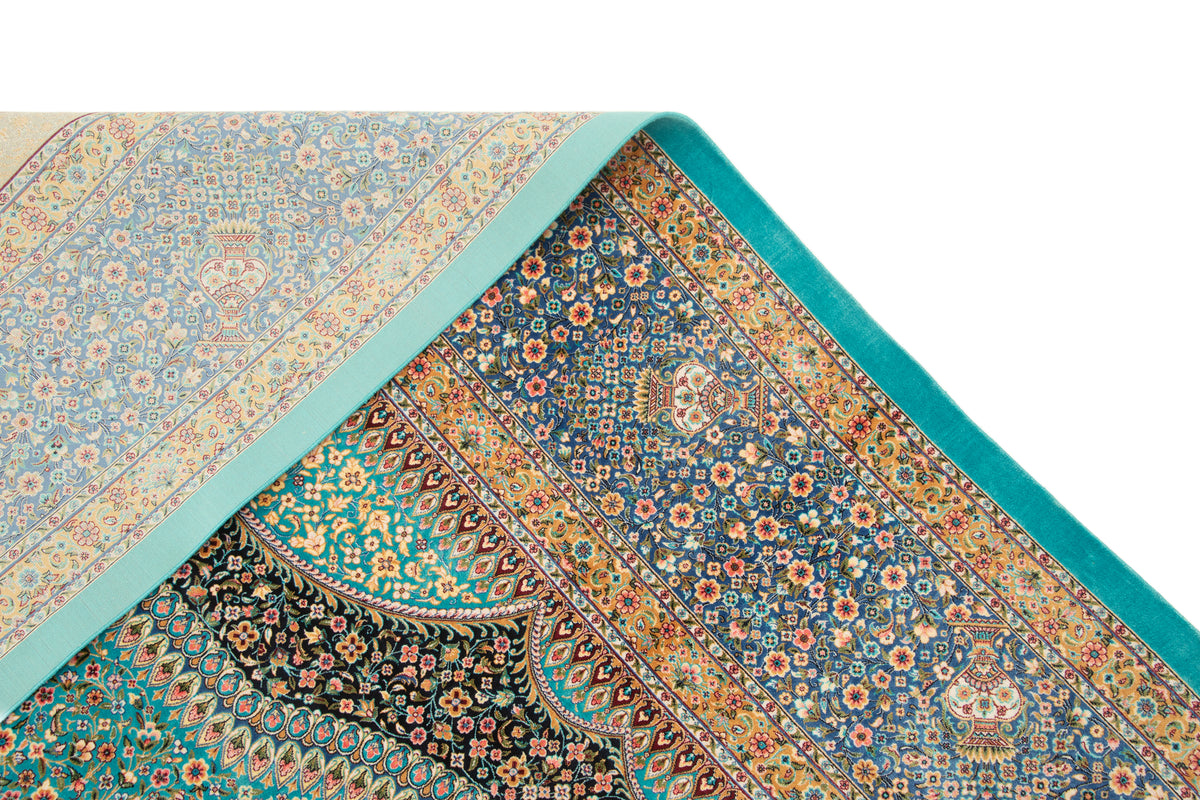 Rechteck Teppich Ghom Design in Türkis von Hadorn™ - Lifestyle Image