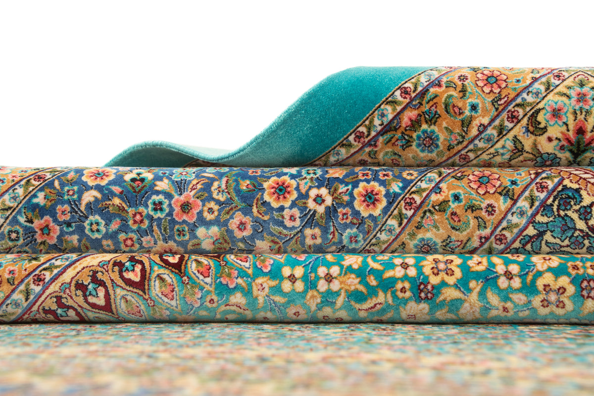 Rechteck Teppich Ghom Design in Türkis von Hadorn™ - Lifestyle Image