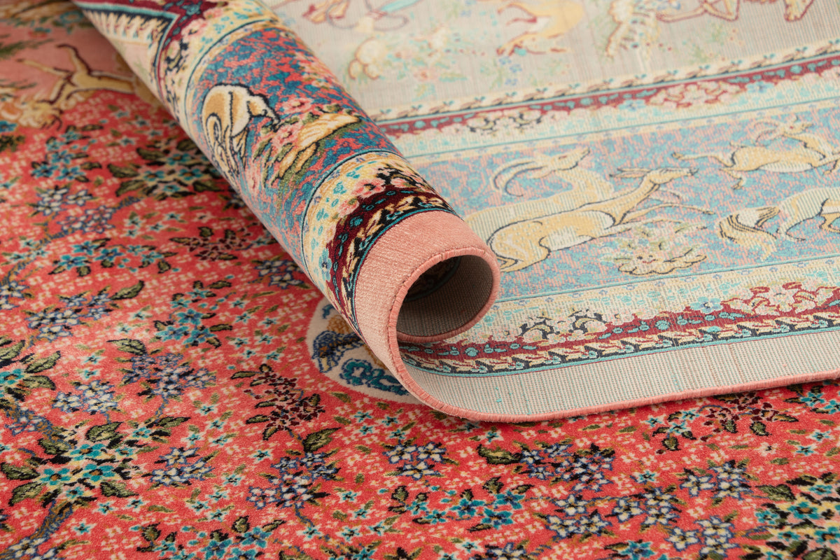 Rechteck Teppich Ghom Design in Rosa von Hadorn™ - Lifestyle Image