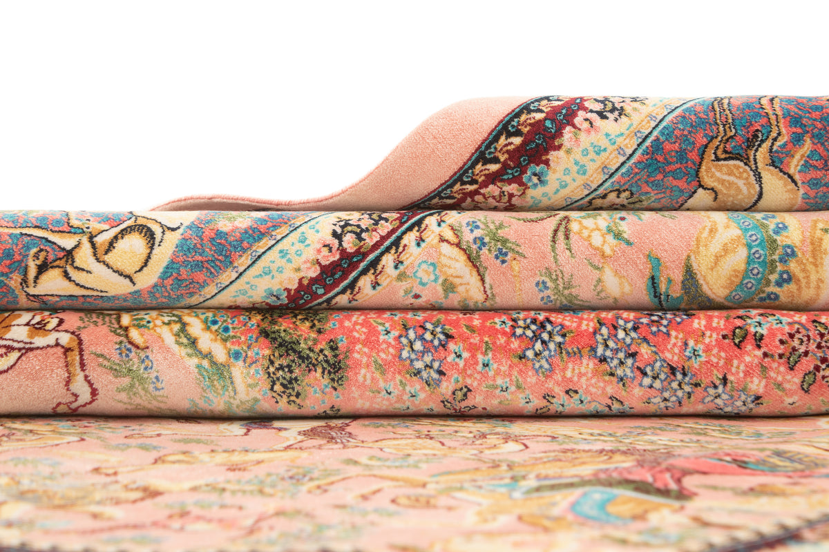 Rechteck Teppich Ghom Design in Rosa von Hadorn™ - Lifestyle Image