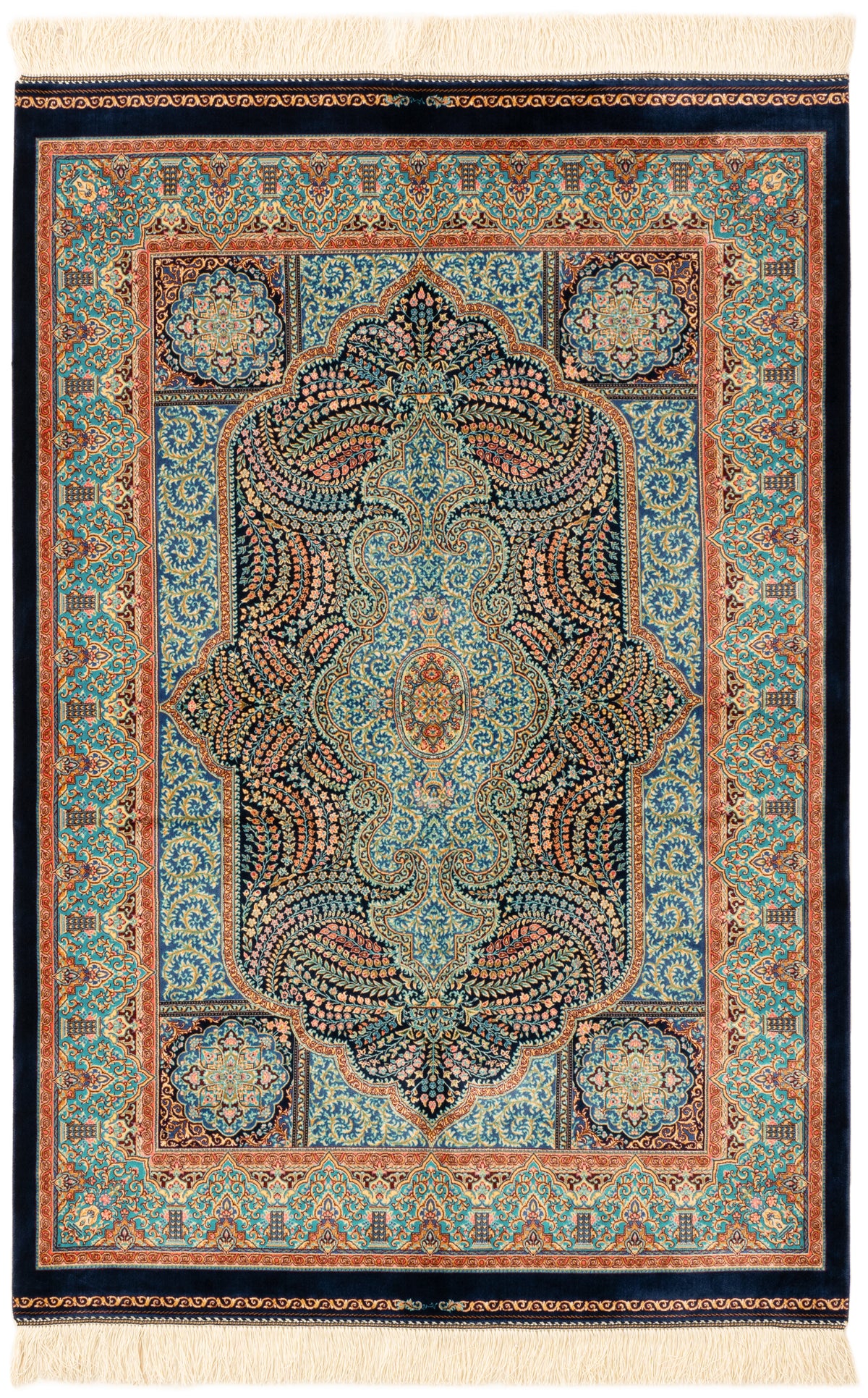 Rechteck Teppich Ghom Design in Dunkelblau von Hadorn™ - Lifestyle Image