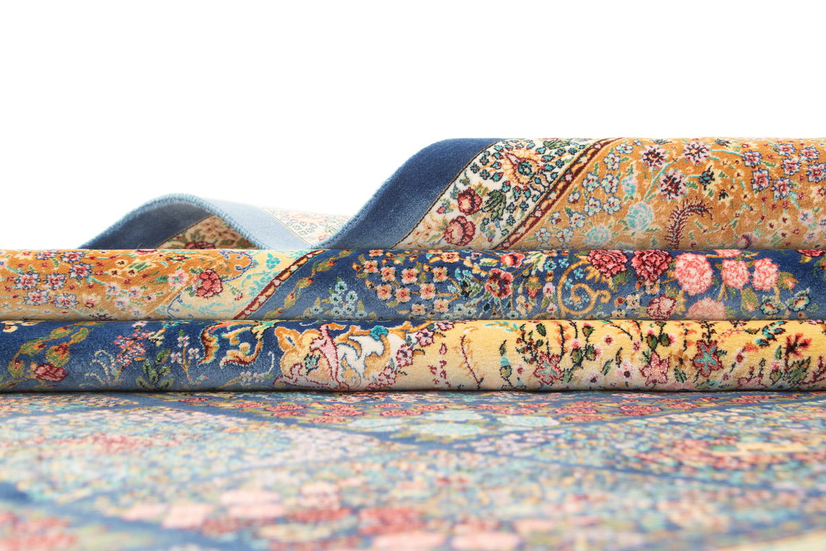 Rechteck Teppich Ghom Design in Blau von Hadorn™ - Lifestyle Image