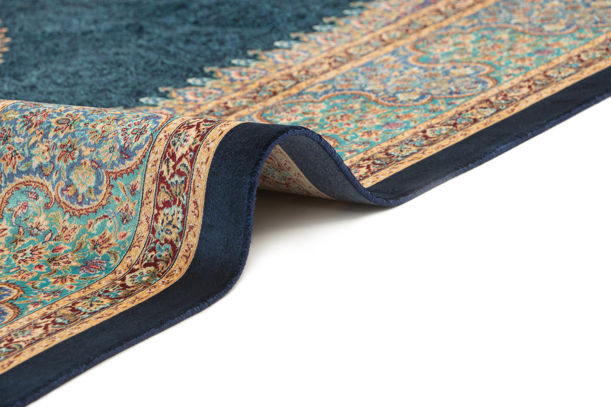 Rechteck Teppich Ghom Design in Blau von Hadorn™ - Lifestyle Image