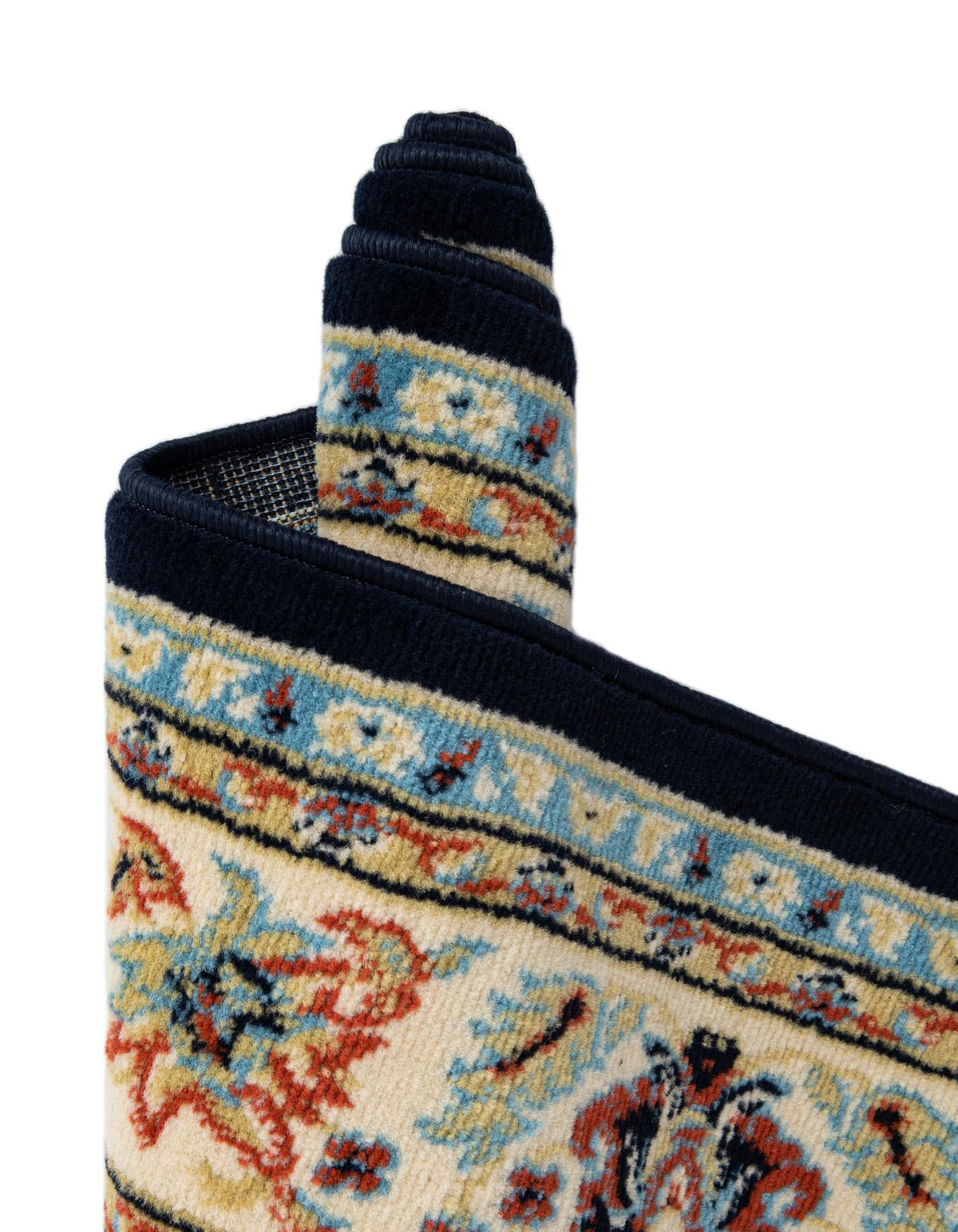 Rund Teppich Kashan Design in Marineblau von Hadorn™ - Lifestyle Image
