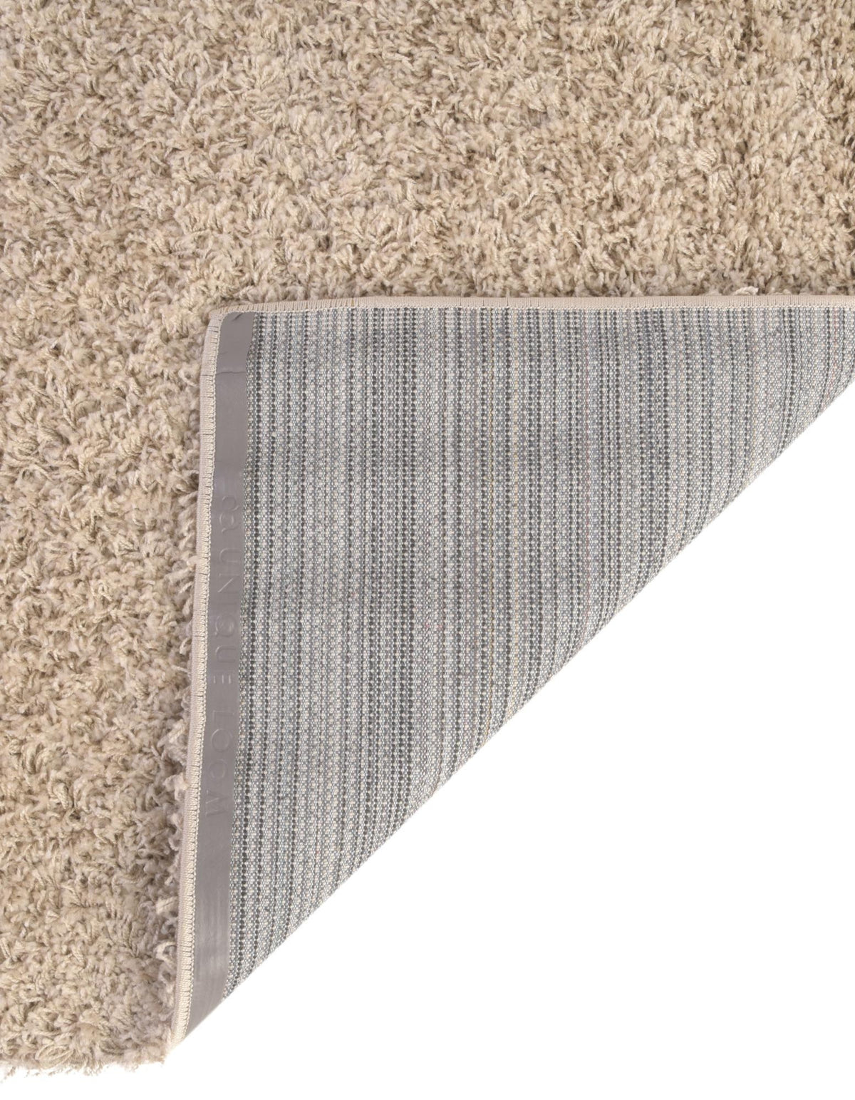Quadratisch Hochflorteppich Solid Shag in Taupe von Hadorn™ - Lifestyle Image