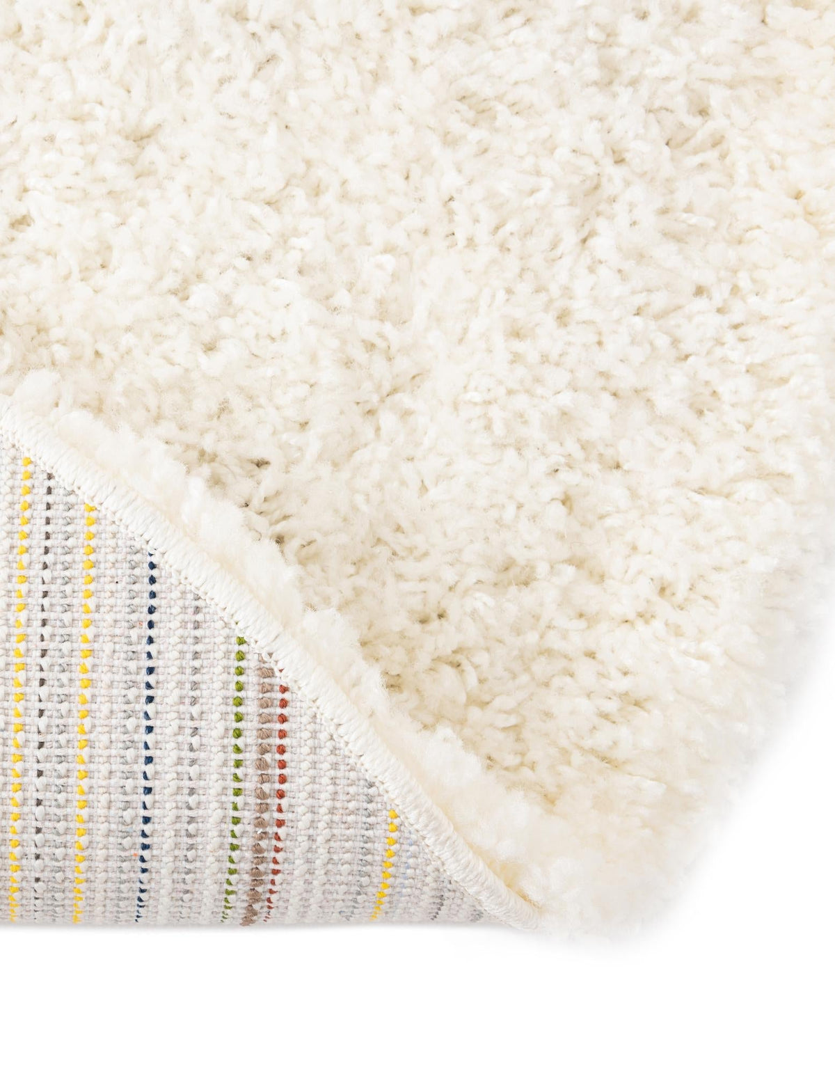 Rund Hochflorteppich Solid Shag in Weiss von Hadorn™ - Lifestyle Image
