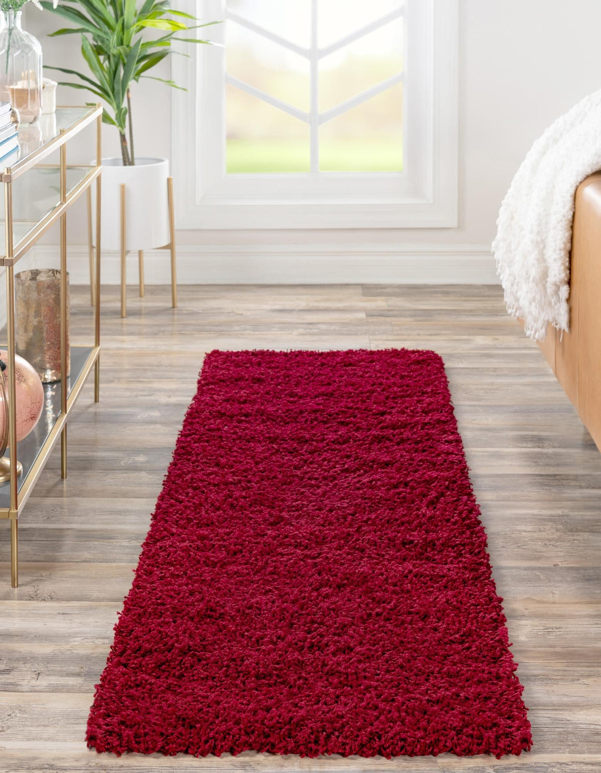 Läufer Hochflorteppich Solid Shag in Rot von Hadorn™ - Lifestyle Image