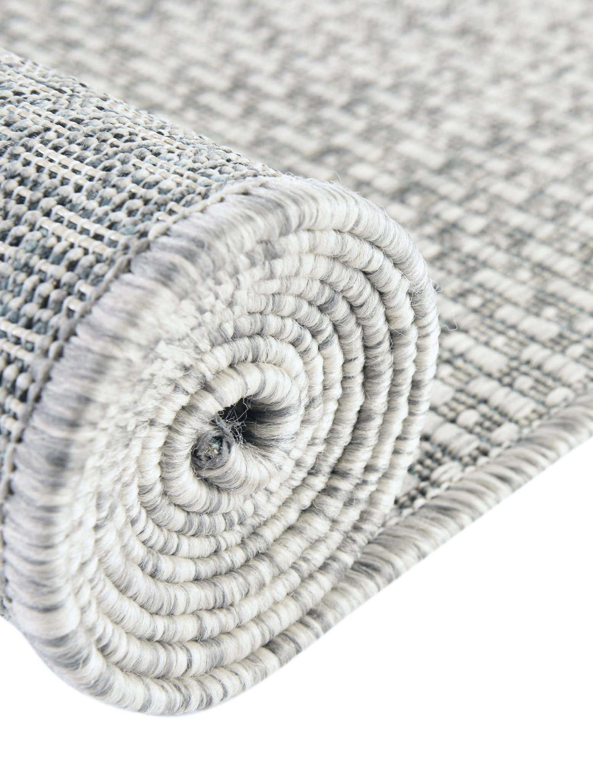 Rund Outdoor Teppich Tulum Outdoor in Hellgrau von Hadorn™ - Lifestyle Image