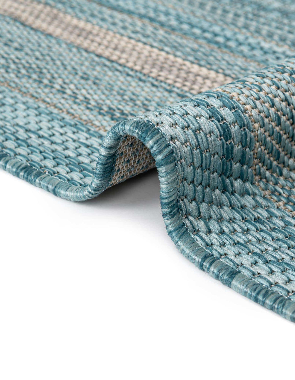 Rechteck Outdoor Teppich Outdoor Border in Aquamarin von Hadorn™ - Lifestyle Image