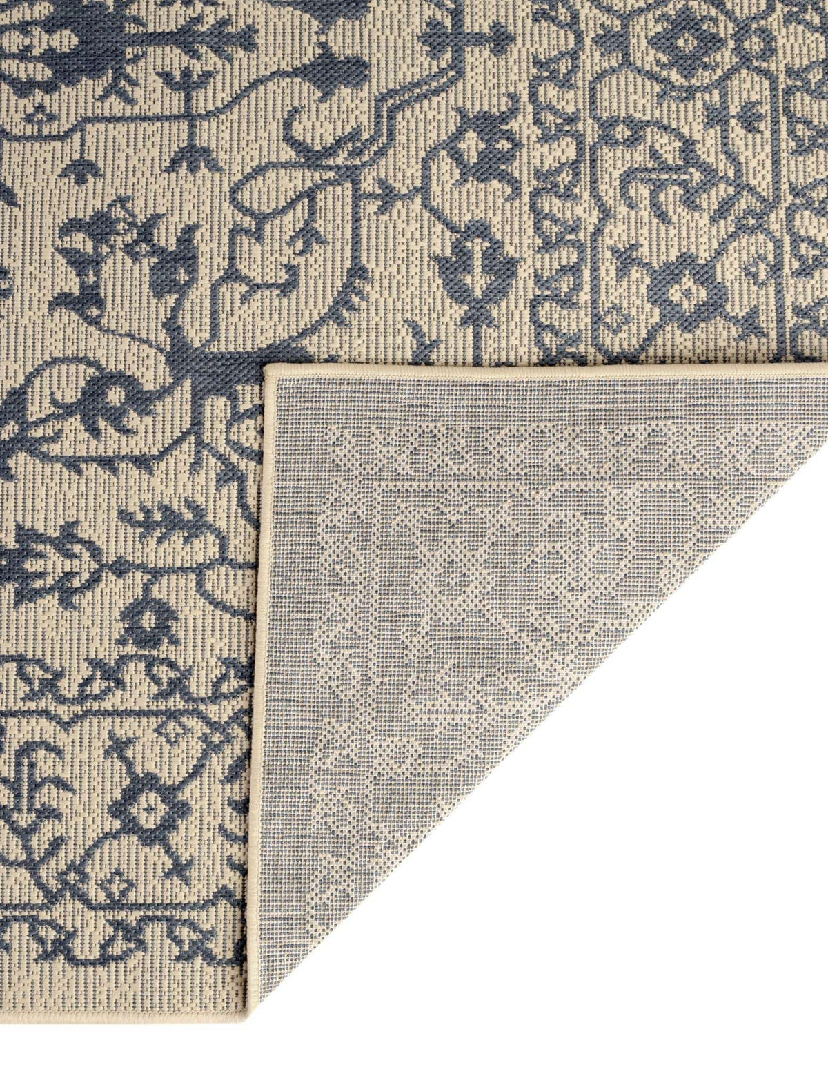 Rechteck Outdoor Teppich Outdoor Botanical in Beige und Blau von Hadorn™ - Lifestyle Image
