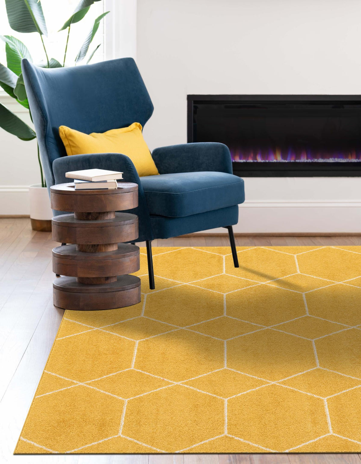 Rechteck Teppich Trellis Frieze in Gelb von Hadorn™ - Lifestyle Image