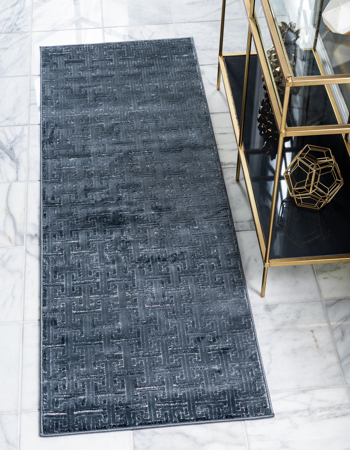 Läufer Teppich Bellevue in Marineblau von Hadorn™ - Lifestyle Image
