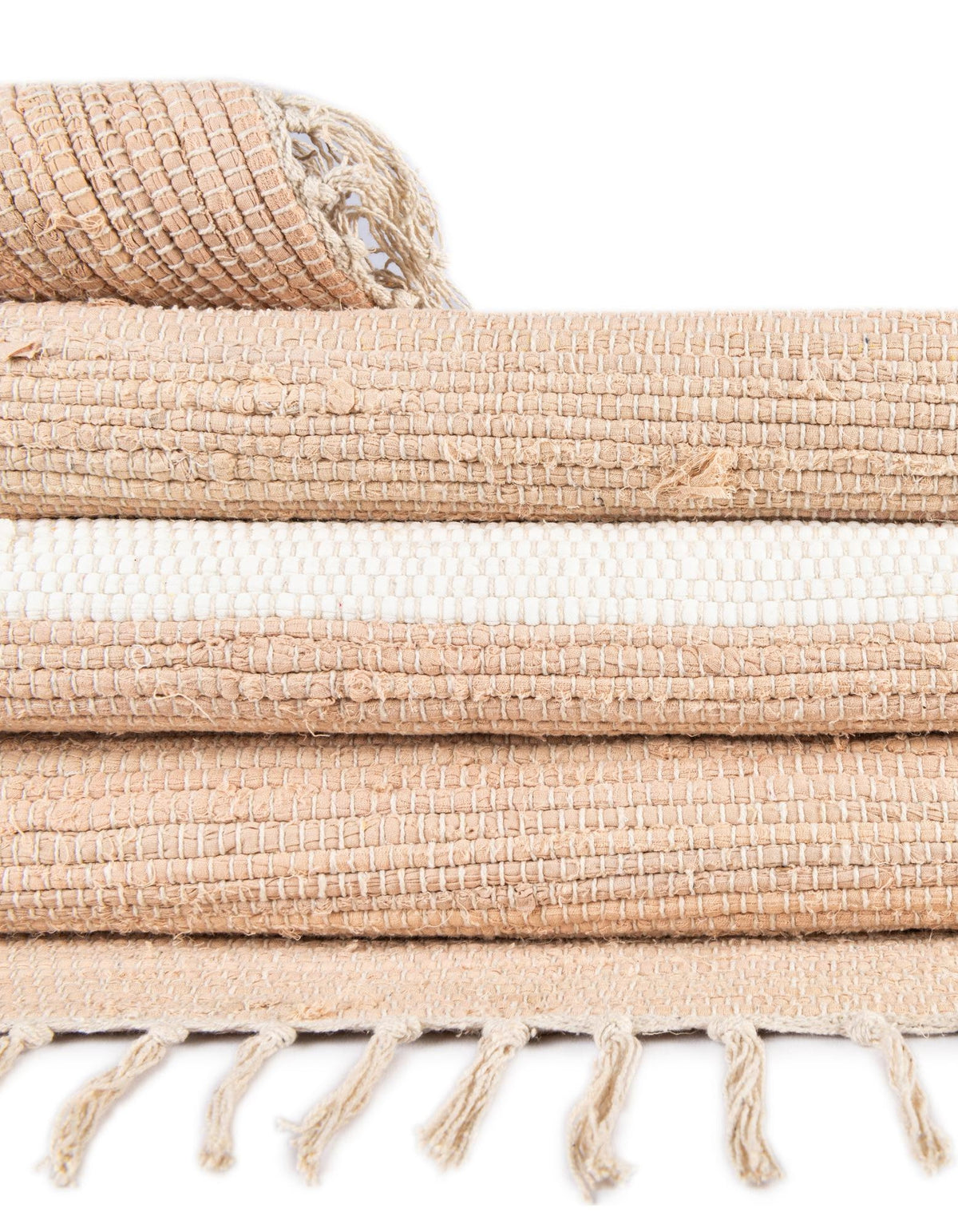 Rechteck Handgeflochten Teppich Chindi Rag in Beige von Hadorn™ - Lifestyle Image