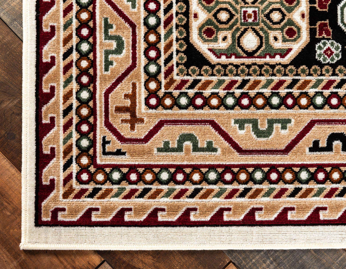 Rechteck Teppich Gharajeh in Schwarz von Hadorn™ - Lifestyle Image