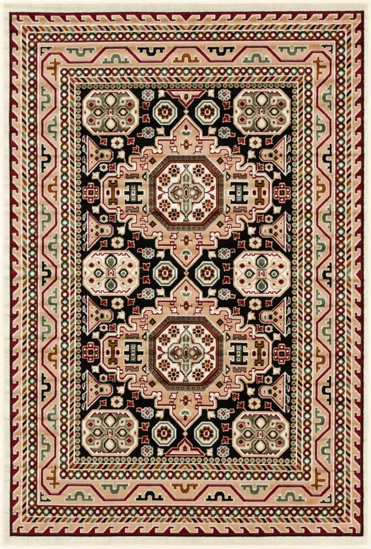 Rechteck Teppich Gharajeh in Schwarz von Hadorn™ - Lifestyle Image