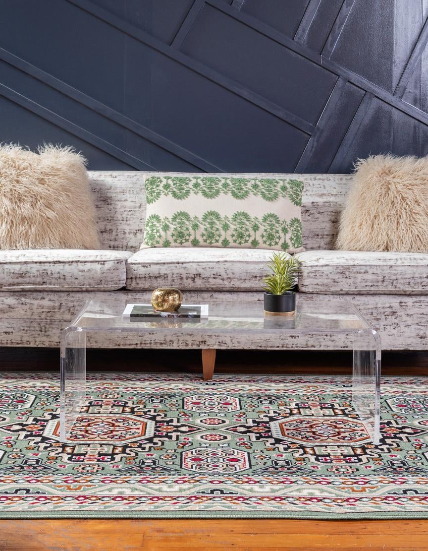 Rechteck Teppich Gharajeh in Grün von Hadorn™ - Lifestyle Image
