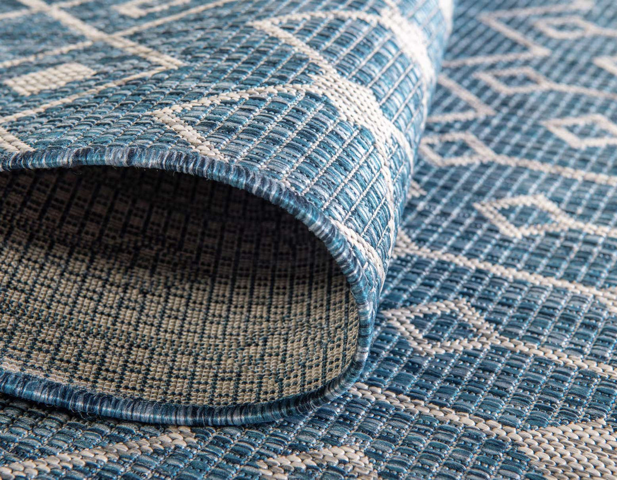 Rechteck Outdoor Teppich Tulum Outdoor in Blau von Hadorn™ - Lifestyle Image