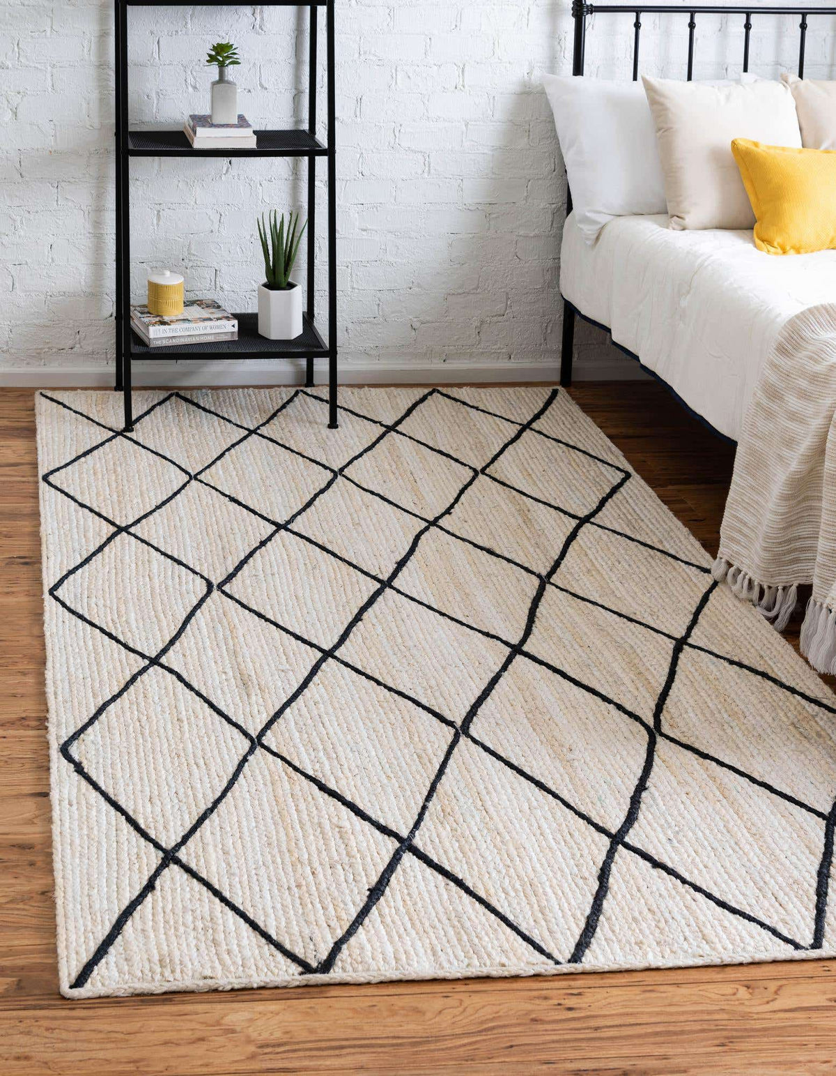 Rechteck Handgeflochten Teppich Braided Jute in Elfenbein von Hadorn™ - Lifestyle Image