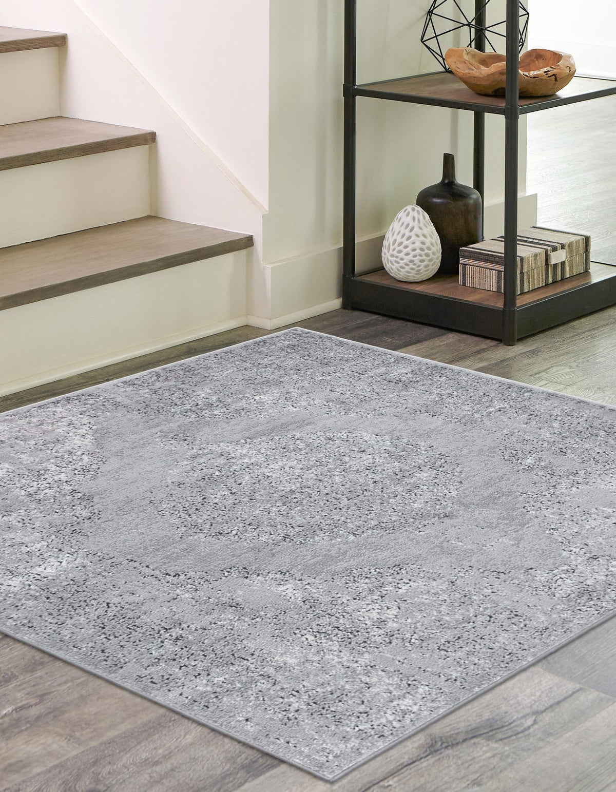 Quadratisch Teppich Oregon in Grau von Hadorn™ - Lifestyle Image
