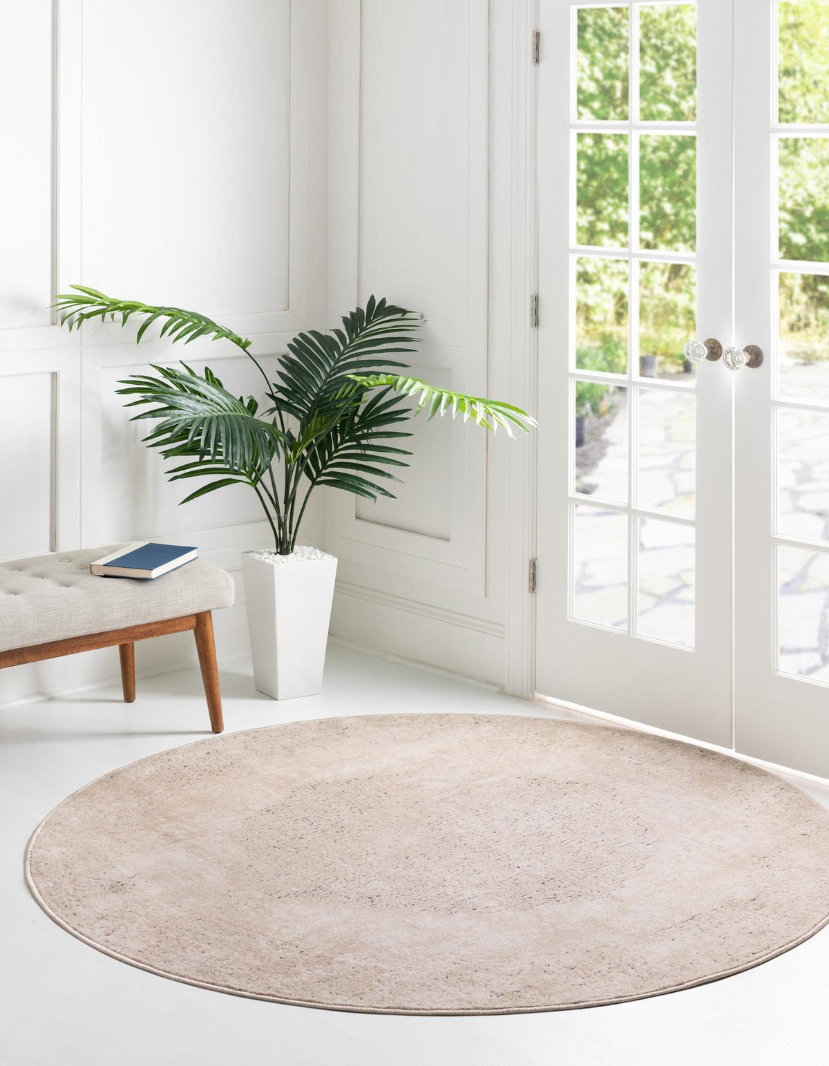 Rund Teppich Oregon in Beige von Hadorn™ - Lifestyle Image