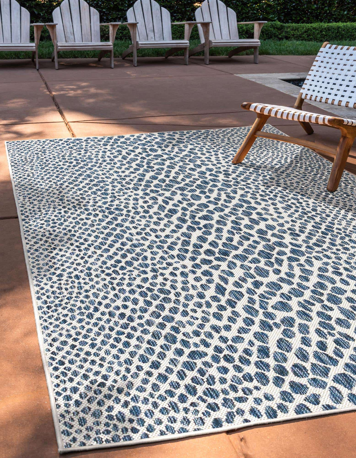 Rechteck Outdoor Teppich Tulum Outdoor in Blau von Hadorn™ - Lifestyle Image