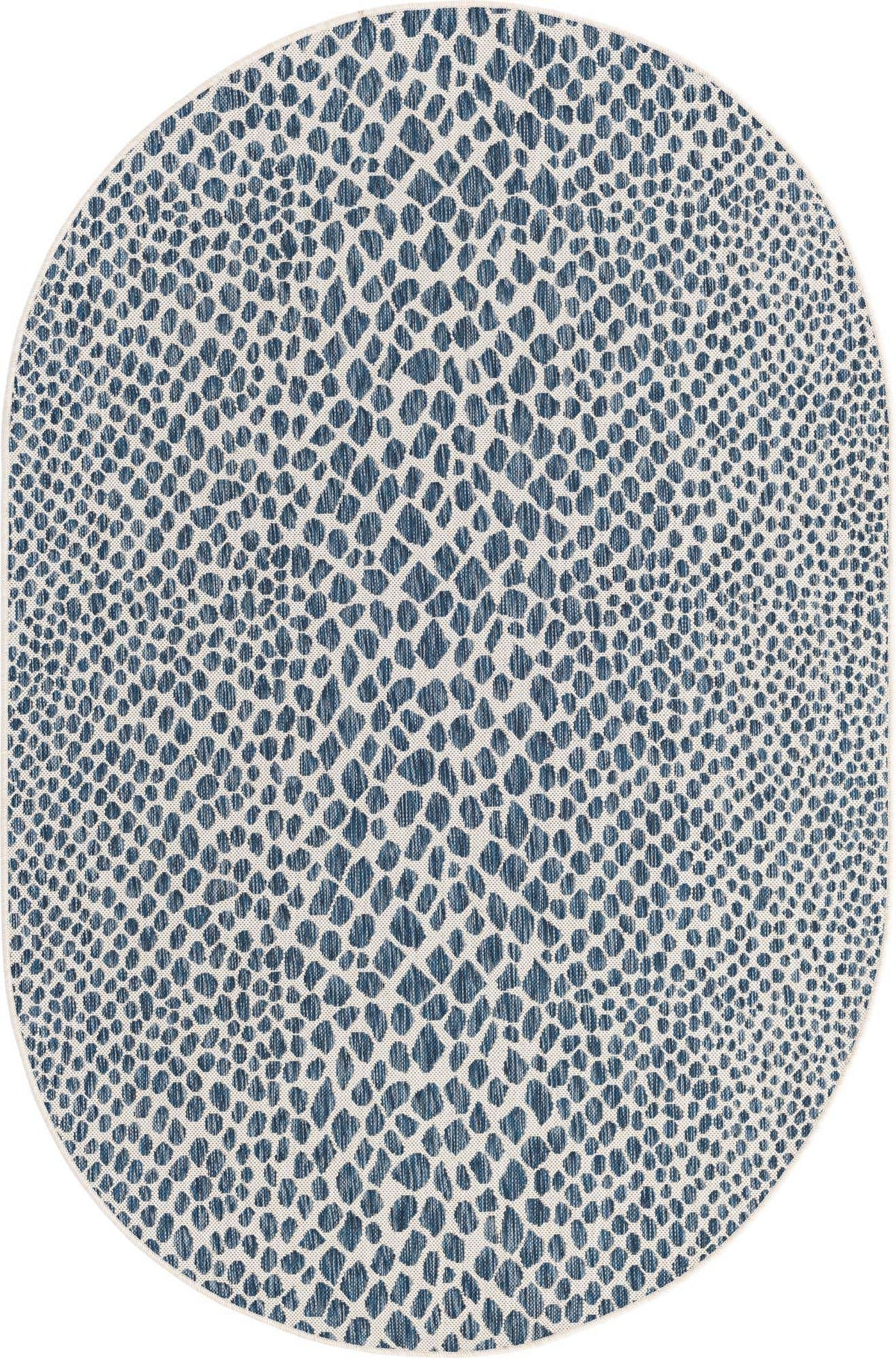 Oval Outdoor Teppich Tulum Outdoor in Blau von Hadorn™ - Lifestyle Image