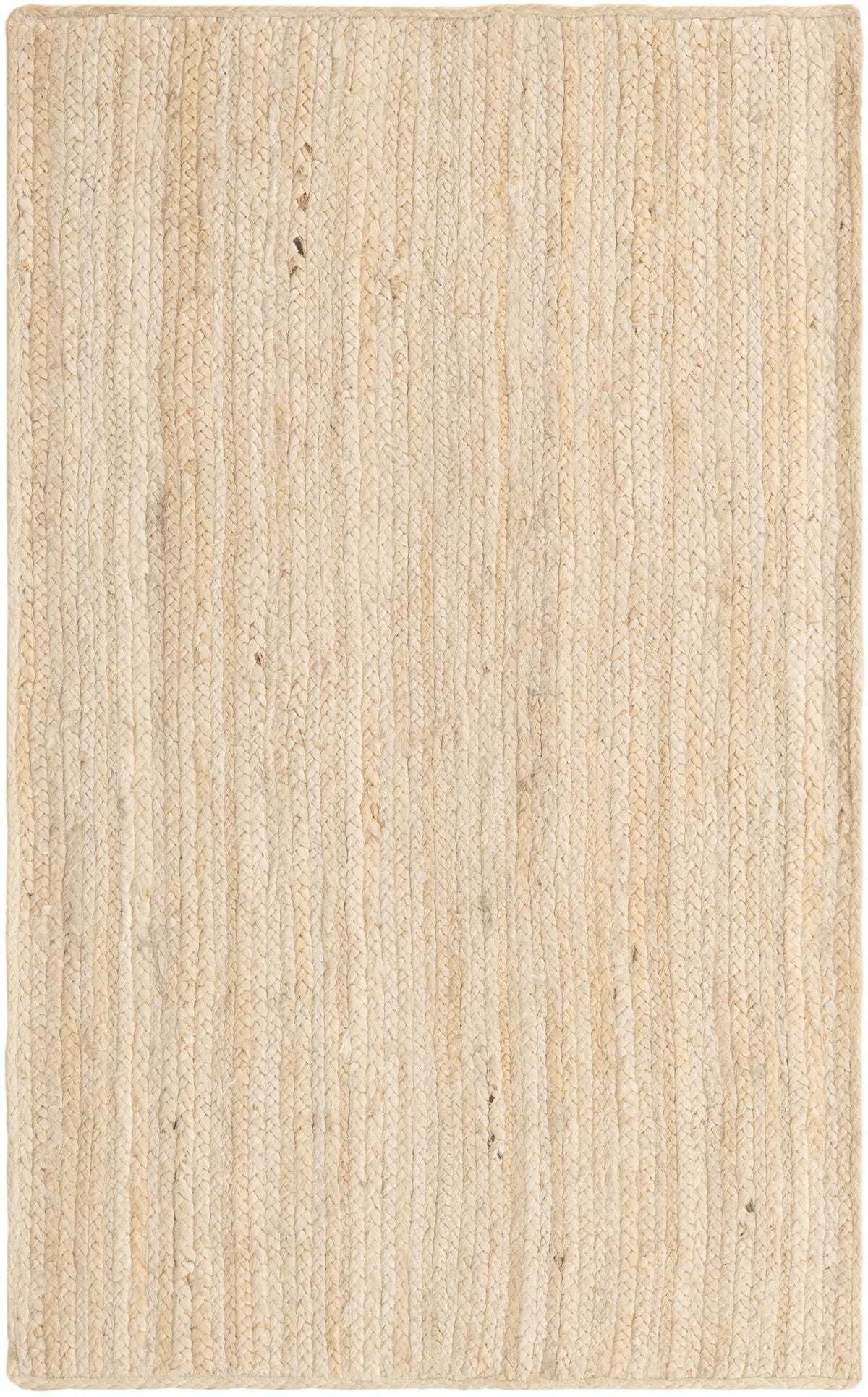 Rechteck Handgeflochten Teppich Braided Jute in Weiss von Hadorn™ - Lifestyle Image