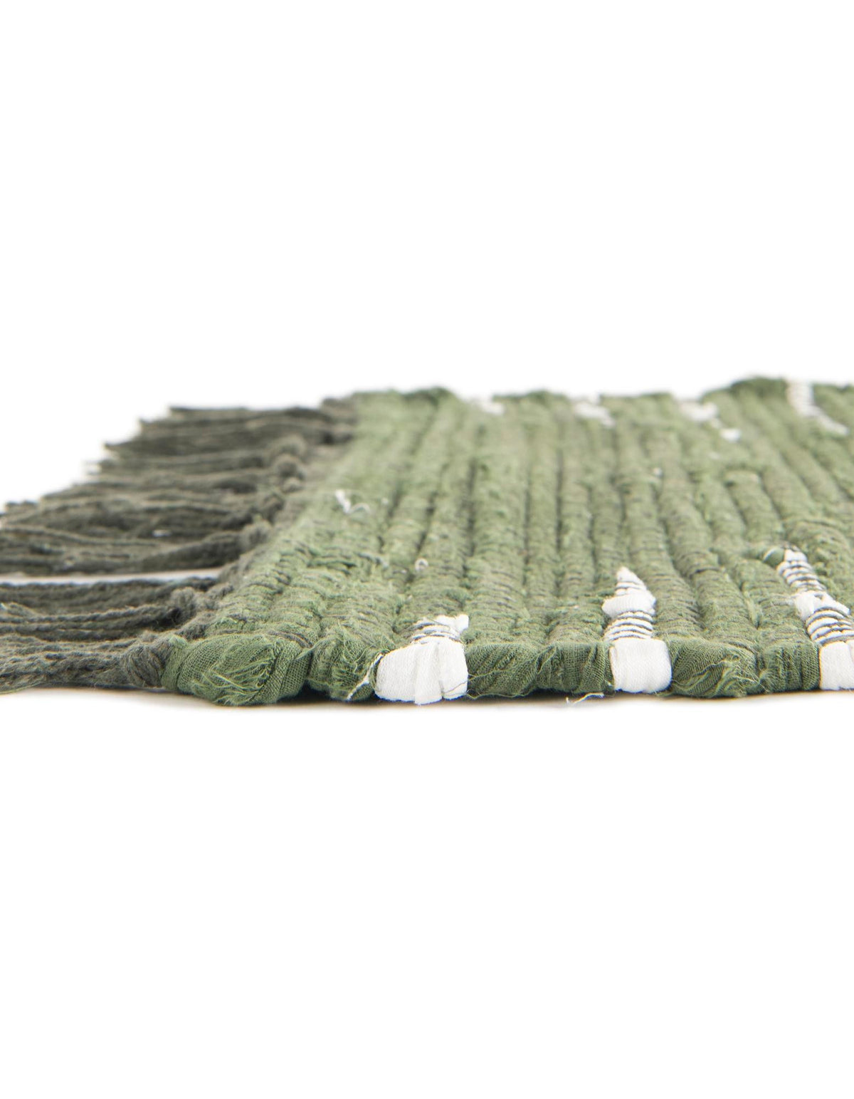 Rechteck Handgeflochten Teppich Chindi Cotton in Grün von Hadorn™ - Lifestyle Image
