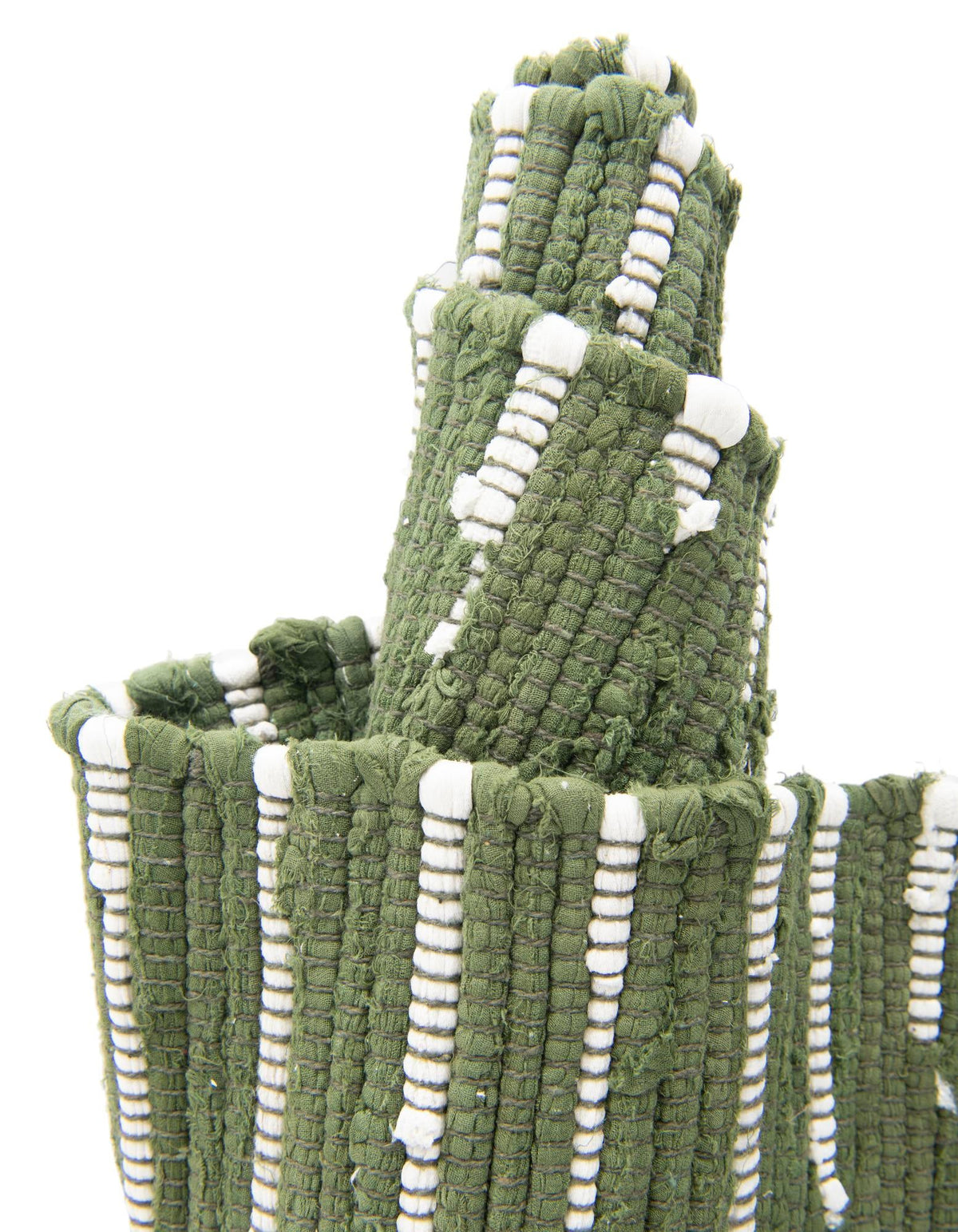Rechteck Handgeflochten Teppich Chindi Cotton in Grün von Hadorn™ - Lifestyle Image
