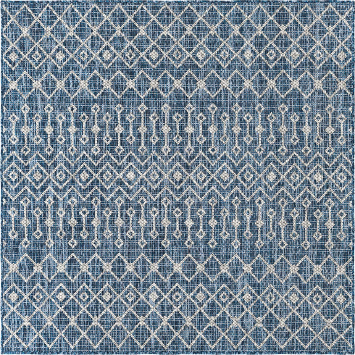 Quadratisch Outdoor Teppich Tulum Outdoor in Blau von Hadorn™ - Lifestyle Image