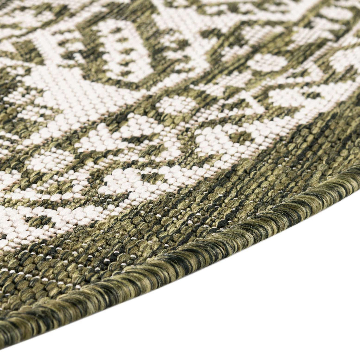 Rund Outdoor Teppich Tulum Outdoor in Grün von Hadorn™ - Lifestyle Image
