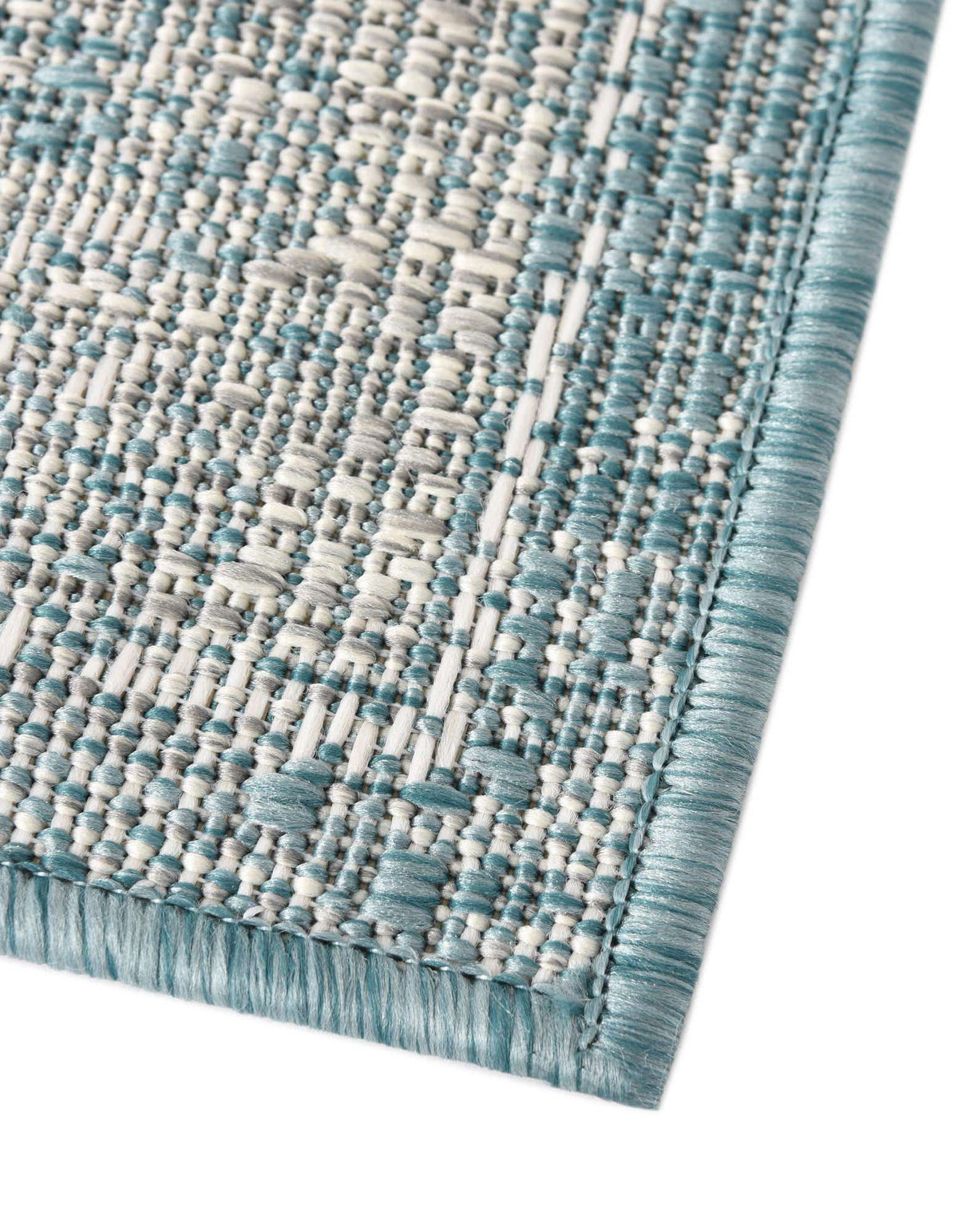 Rechteck Outdoor Teppich Outdoor Traditional in Aqua von Hadorn™ - Lifestyle Image