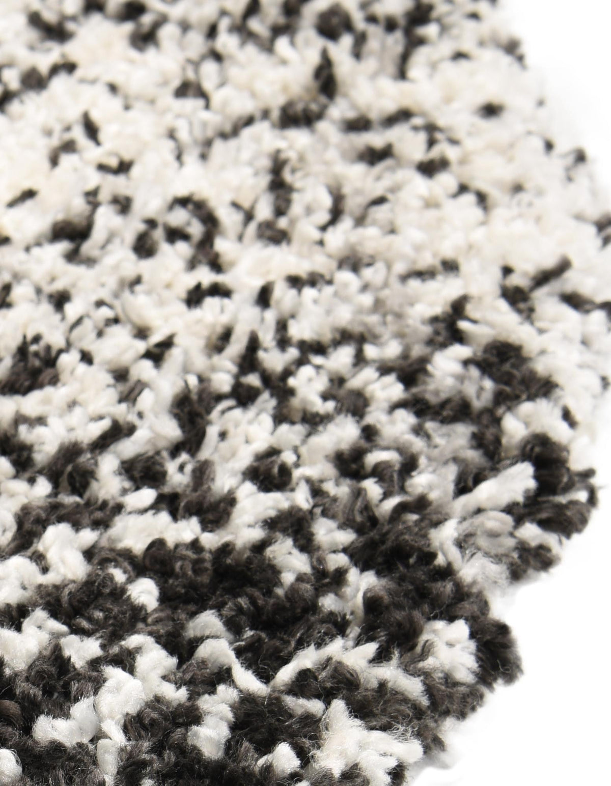 Rund Hochflorteppich Lagom Shag in Schwarz und Weiss von Hadorn™ - Lifestyle Image
