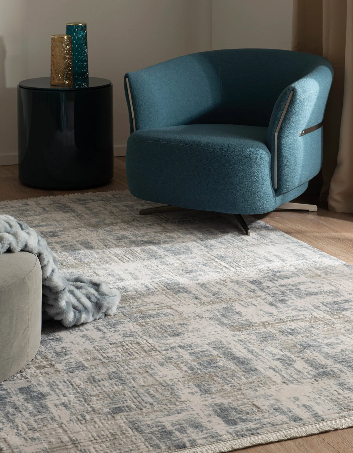 Rechteck Teppich Davos Miracle in Blau von Hadorn™ - Lifestyle Image