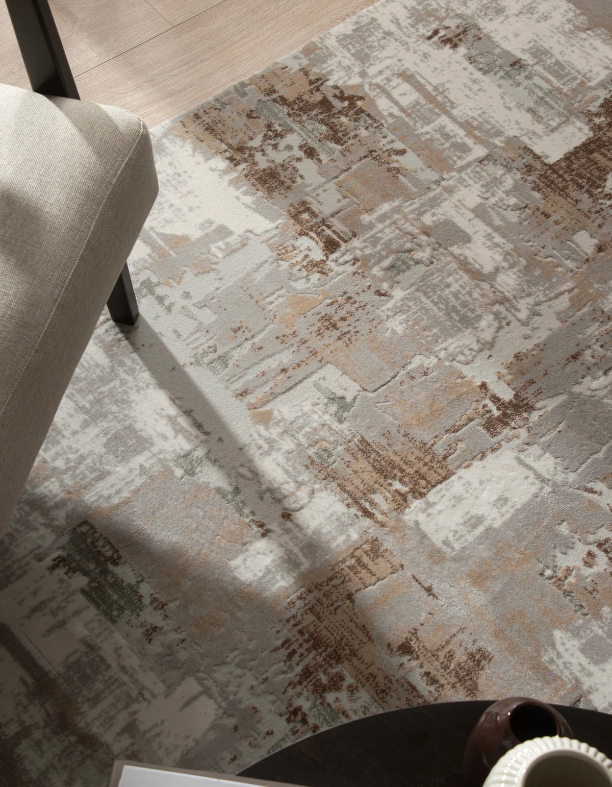 Quadratisch Teppich Davos Intense in Beige von Hadorn™ - Lifestyle Image